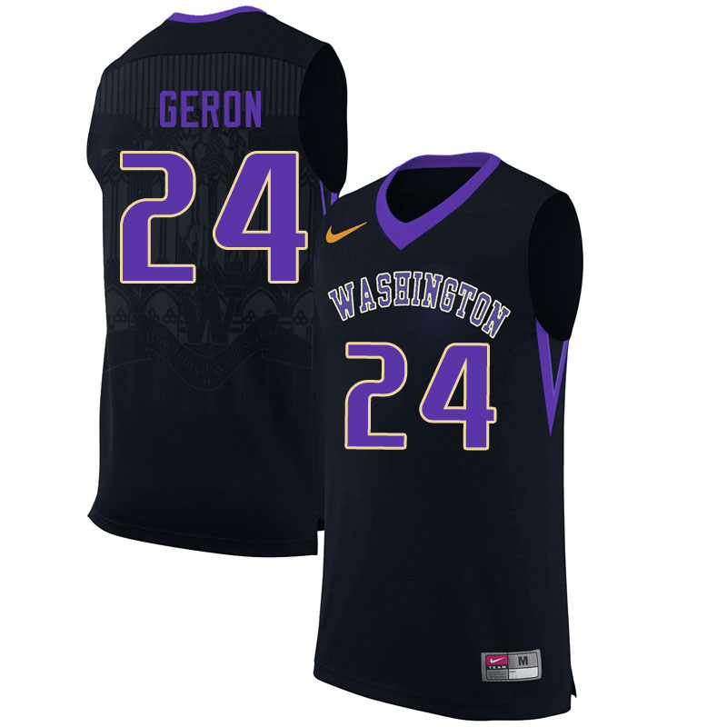 Men #24 Jonah Geron Washington Huskies College Basketball Jerseys Sale-Black